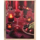 Картина с LED подсветкой: бокалы вина среди свечей